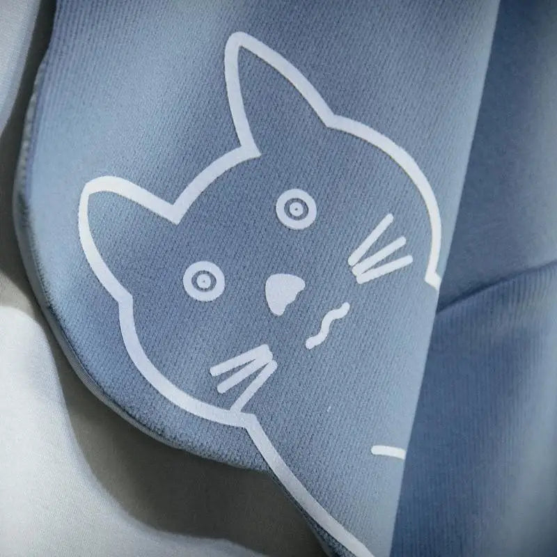 Japanischen Stil Frühling Herbst Männer Hoodie Mit Kapuze Nette Katze Drucken Patchwork Teen Hoodies Mode Anime Harajuku Männliche Sweatshirt