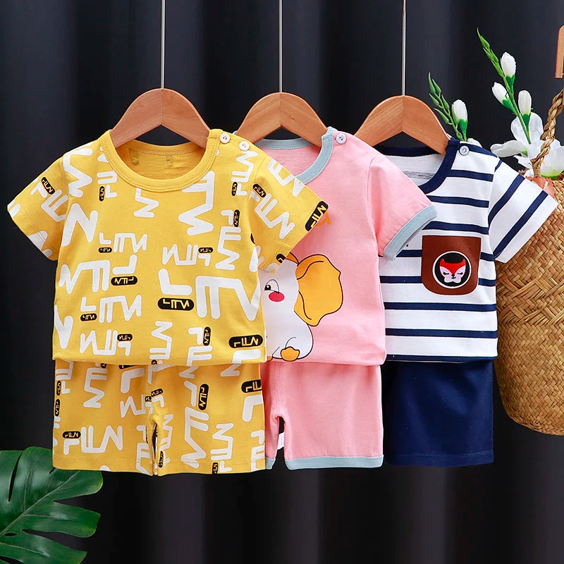 Kinder Kleidung Set Baby Jungen/Mädchen T-Shirt + Shorts Sommer Kleidung Baumwolle Cartoon Casual Jungen Trainingsanzug Kinder Baby Kleidung set