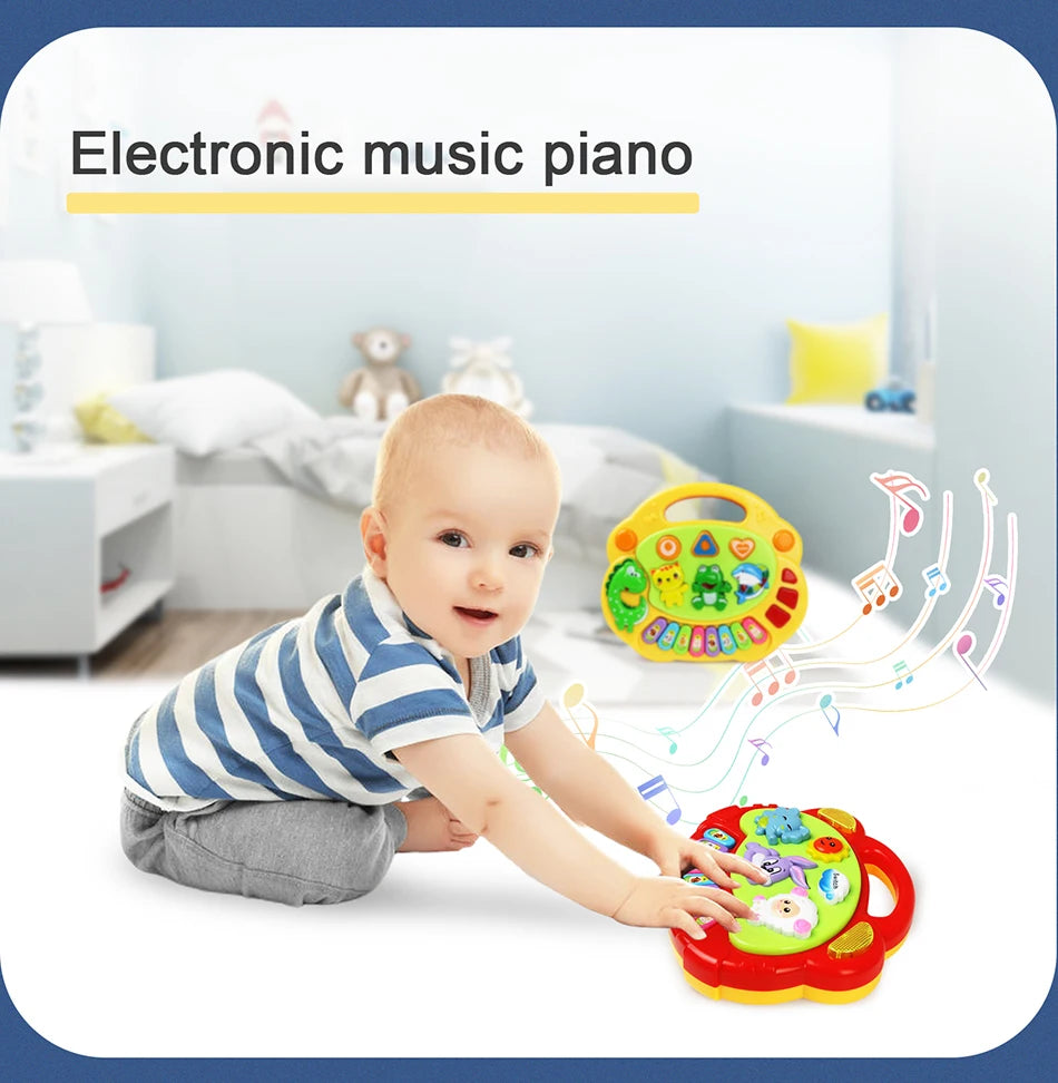 Kinder Cartoon Klavier Tastatur Spiel mit Tier Sounds Blinklicht Musik Baby Instrument Musik Spielzeug Pädagogisches Spielzeug Kinder Geschenke