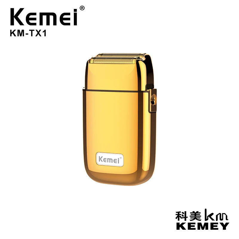 Kemei TX1 Ganzmetall-Elektrorasierer Männer Elektrorasierer Wiederaufladbarer Bartrasierer Schwimmender Haarschneider Gesichtspflege Rasiermaschine