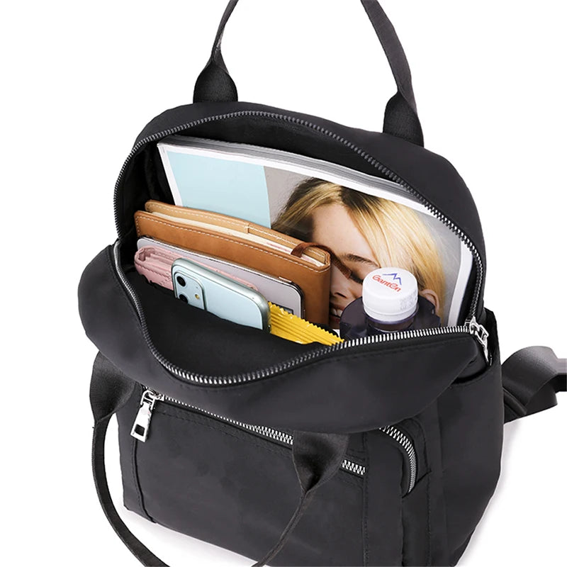 Frauen Rucksack Reise Casual Wasserdichte Oxford Schulter Taschen Weibliche Große Kapazität Handtasche Rucksack Schwarz Geldbörse Schule Pack