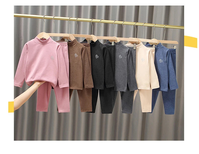 3-14 Jahre Kinder Kleidung Sets Herbst Winter Thermo-unterwäsche Anzug Mädchen Jungen Pyjama Sets Teenager Kleidung Keine Spur warme Nachtwäsche
