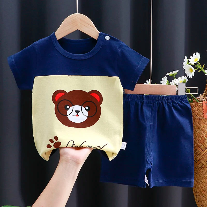 Kinder Kleidung Set Baby Jungen/Mädchen T-Shirt + Shorts Sommer Kleidung Baumwolle Cartoon Casual Jungen Trainingsanzug Kinder Baby Kleidung set