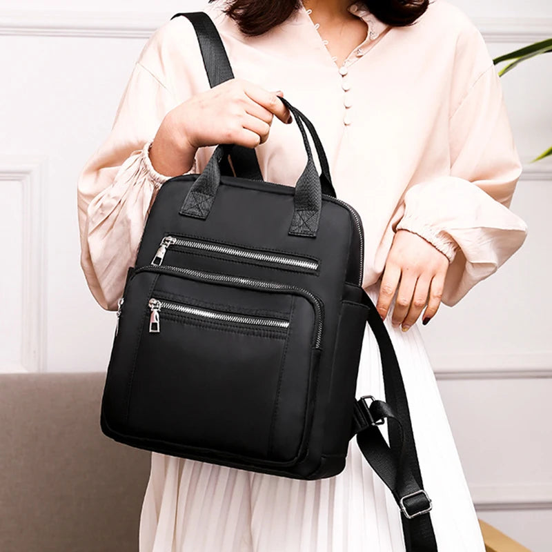 Frauen Rucksack Reise Casual Wasserdichte Oxford Schulter Taschen Weibliche Große Kapazität Handtasche Rucksack Schwarz Geldbörse Schule Pack