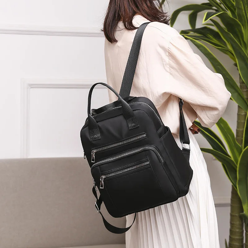Frauen Rucksack Reise Casual Wasserdichte Oxford Schulter Taschen Weibliche Große Kapazität Handtasche Rucksack Schwarz Geldbörse Schule Pack