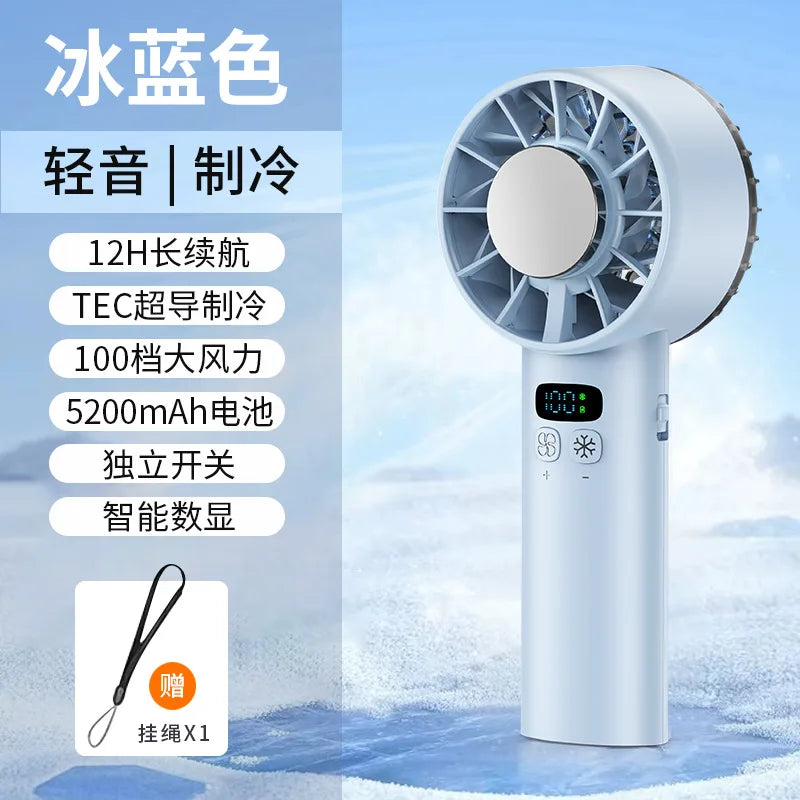 Eiskompressen-Hochgeschwindigkeits-Kühlventilator, tragbare USB-Akku-Ventilatoren, faltbarer Mini-Ventilator für Reisen, Camping, Outdoor