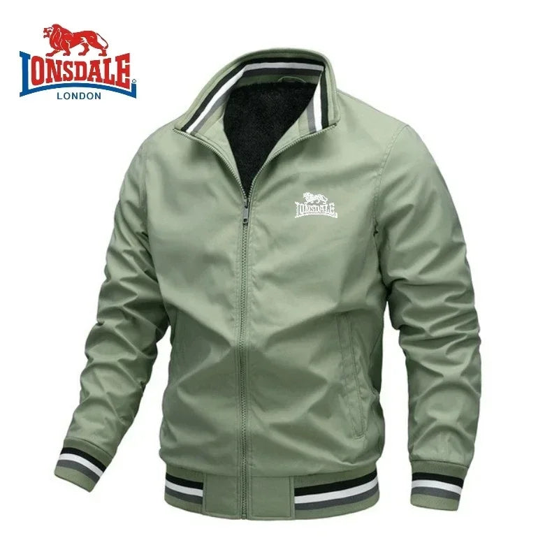 Herbst und Winter Herren Stehkragen Lässige Reißverschlussjacke Outdoor-Sportmantel Windjacke für Herren Wasserdichte Bomberjacke