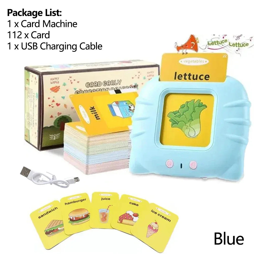 Lernkarte für die frühe Bildung, Lernspielzeug, sprechende Lernkarten für Kinder im Vorschulalter, Englisch, elektronisches Hörbuch, Maschine, Geschenk
