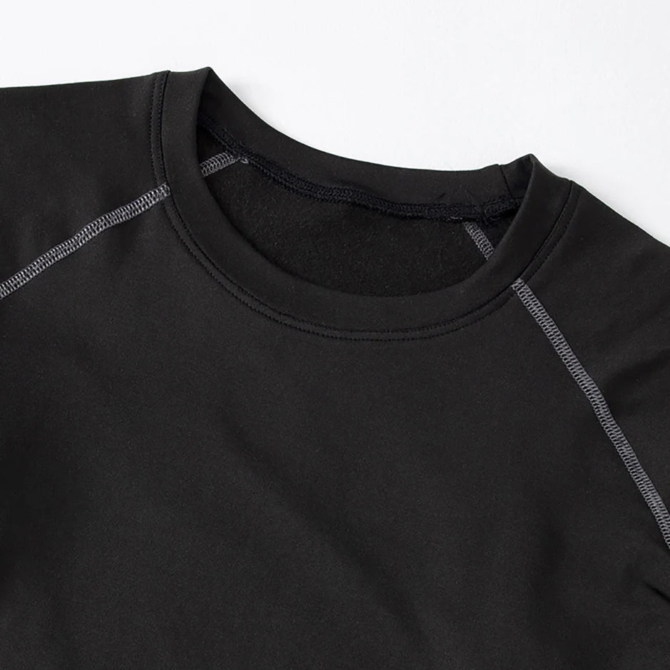 2/4-teiliges Herren-Unterwäscheset für Herbst/Winter, Schwarz, Langarm, für Jugendliche, Fitness, Laufen, Sportshirt, Lässige Stretchhose