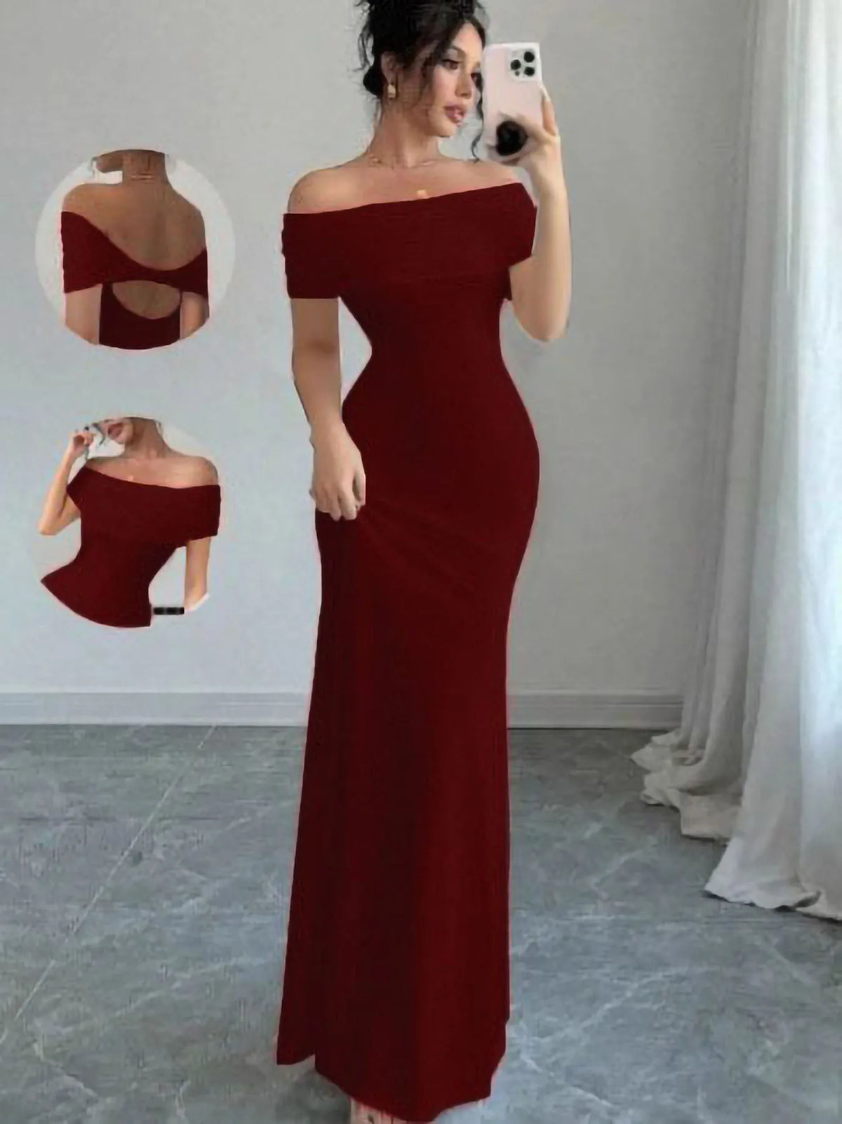 Schulterfreies Partykleid, ärmelloses, sexy, figurbetontes Midikleid für Damen, elegantes Bandage-Cocktailkleid für den Ausgehen