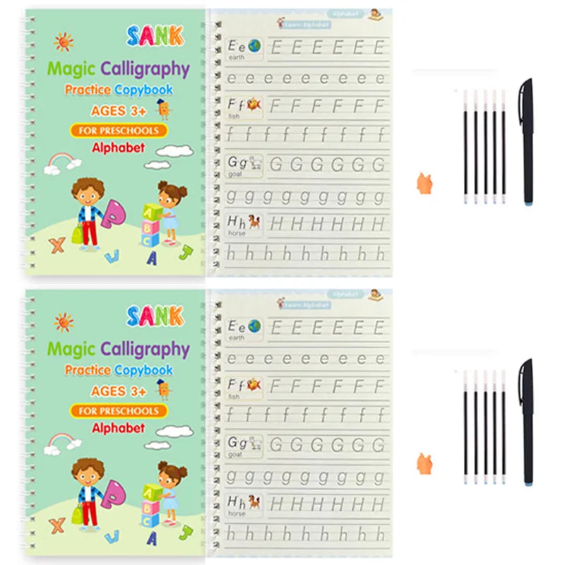 Sank Magic Practice Copybook Stift Vorschulkinder Kalligraphie Englische Version Kostenloses Abwischen Kinder Wiederverwendbares Schreibbuch