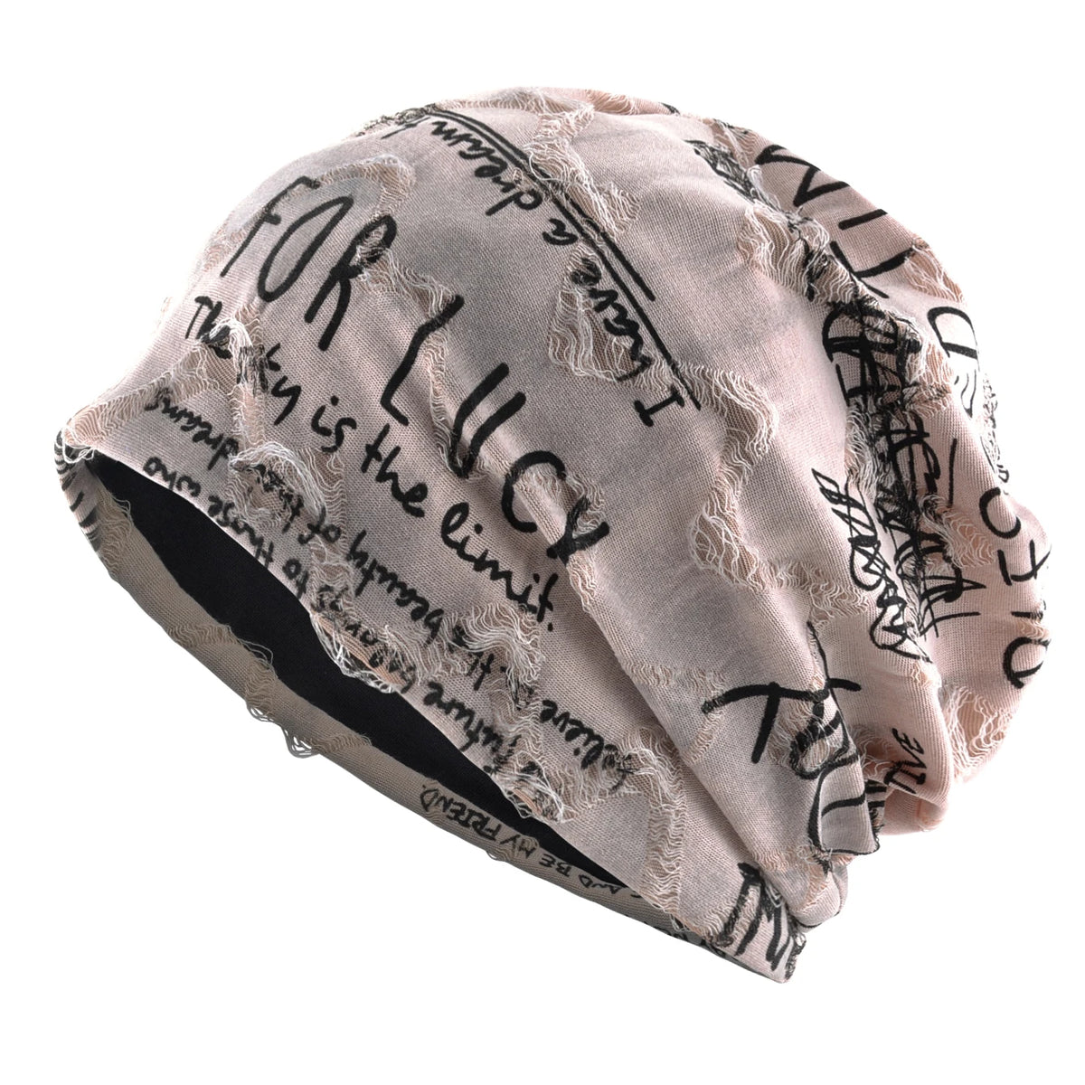 Beanie-Mütze mit Buchstaben-Aufdruck für Damen und Herren, Vintage-Design im Distressed-Look  Wasteland Style Frühling Sommer Warmer, mit Fleece gefütterter Winter