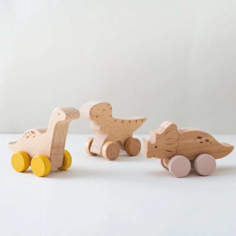 Hölzernes Dinosaurier-Auto-Spielzeug