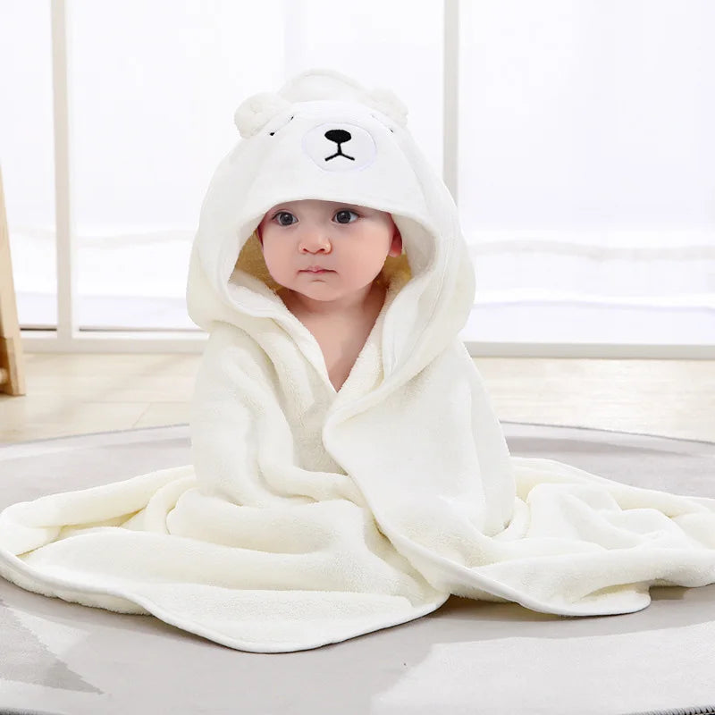 Cartoon-Tier Baby-Badetücher Weiche Kapuzenhandtücher für Neugeborene Kleinkind-Bademantel Warme Schlafwickel für Jungen und Mädchen