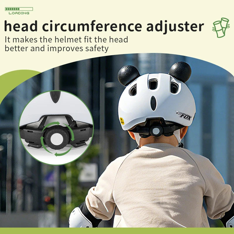 Kinder-Fahrradhelm mit Panda-Cartoon-Design für Kleinkinder, Skateboard, Roller, Radfahren, 51-55cm Kinderfahrradhelm