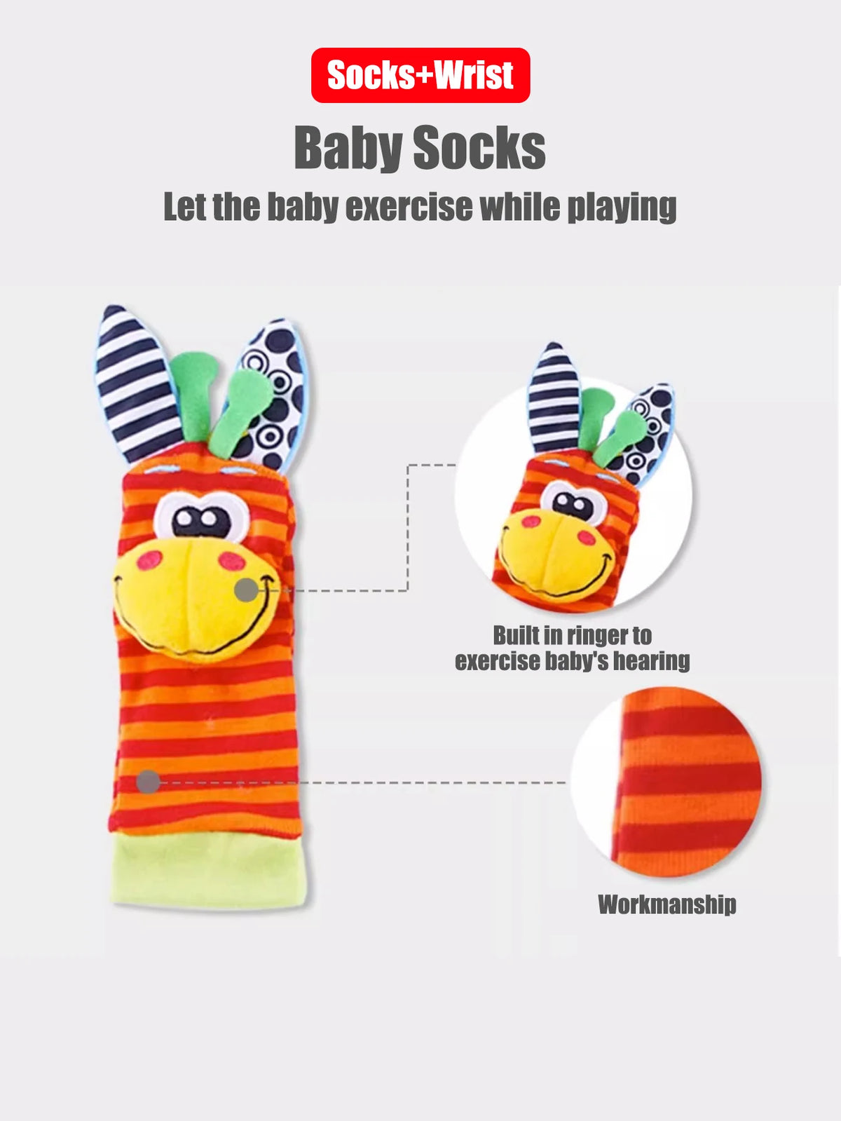 4 teile/satz Baby, Kleinkind Handgelenk Rassel Socken Spielzeug 0-12 Monate Mädchen Junge Frühe Pädagogische Entwicklung Nette Kleinkinder sensorische Geschenke