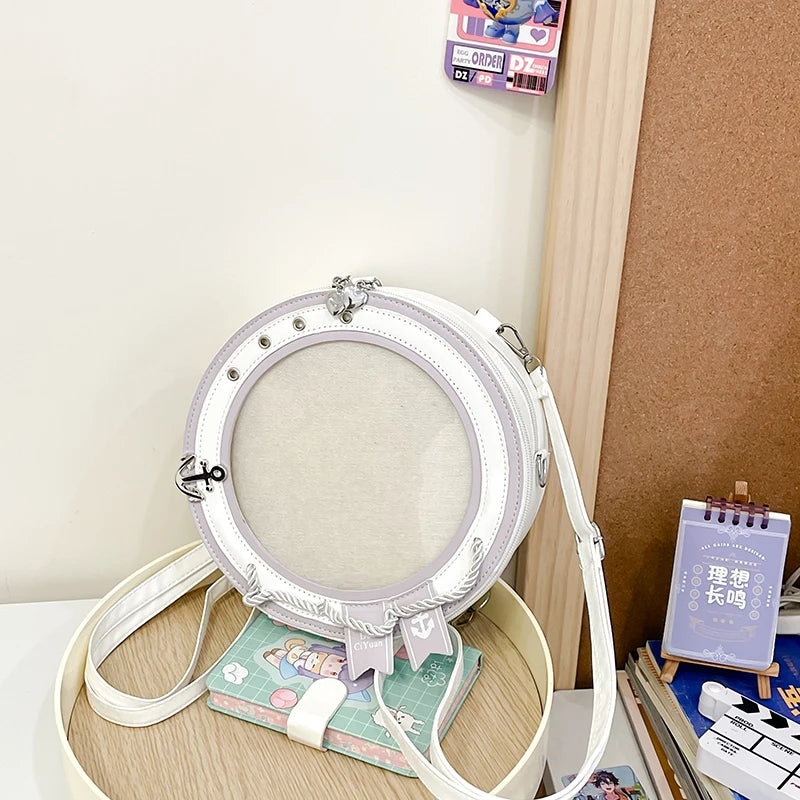 2025 neue süße Y2k ästhetische Umhängetaschen Frauen Kawaii Mode lässig Rucksäcke trendige transparente Reise Umhängetasche Ita Taschen
