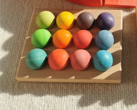 Regenbogen-Holzstapelblöcke