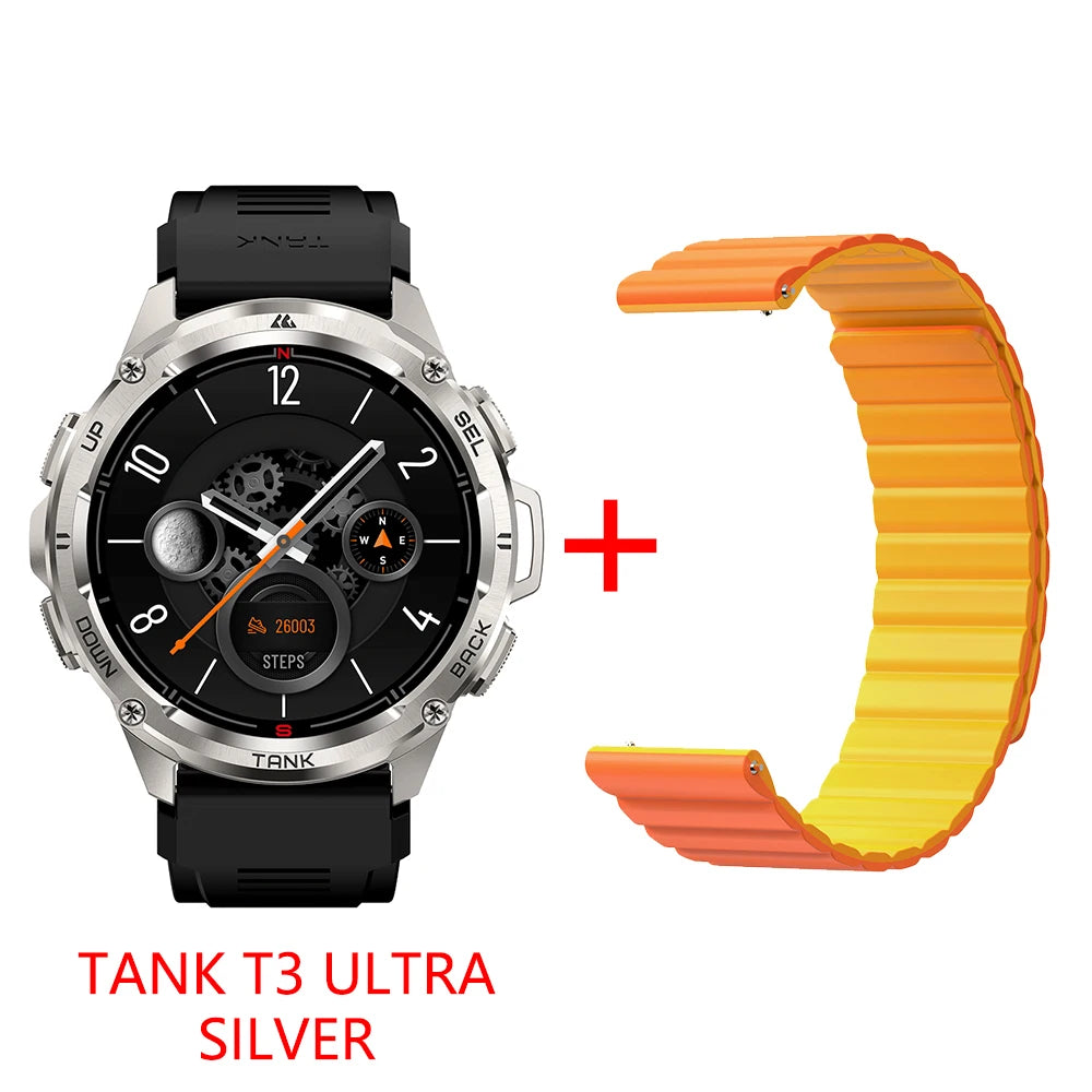 2025 KOSPET TANK T3 Ultra GPS Smart Uhr Für Männer Smartwatch Frauen 470 mAh Batterie Digitale Fitness AMOLED AOD Bluetooth uhren
