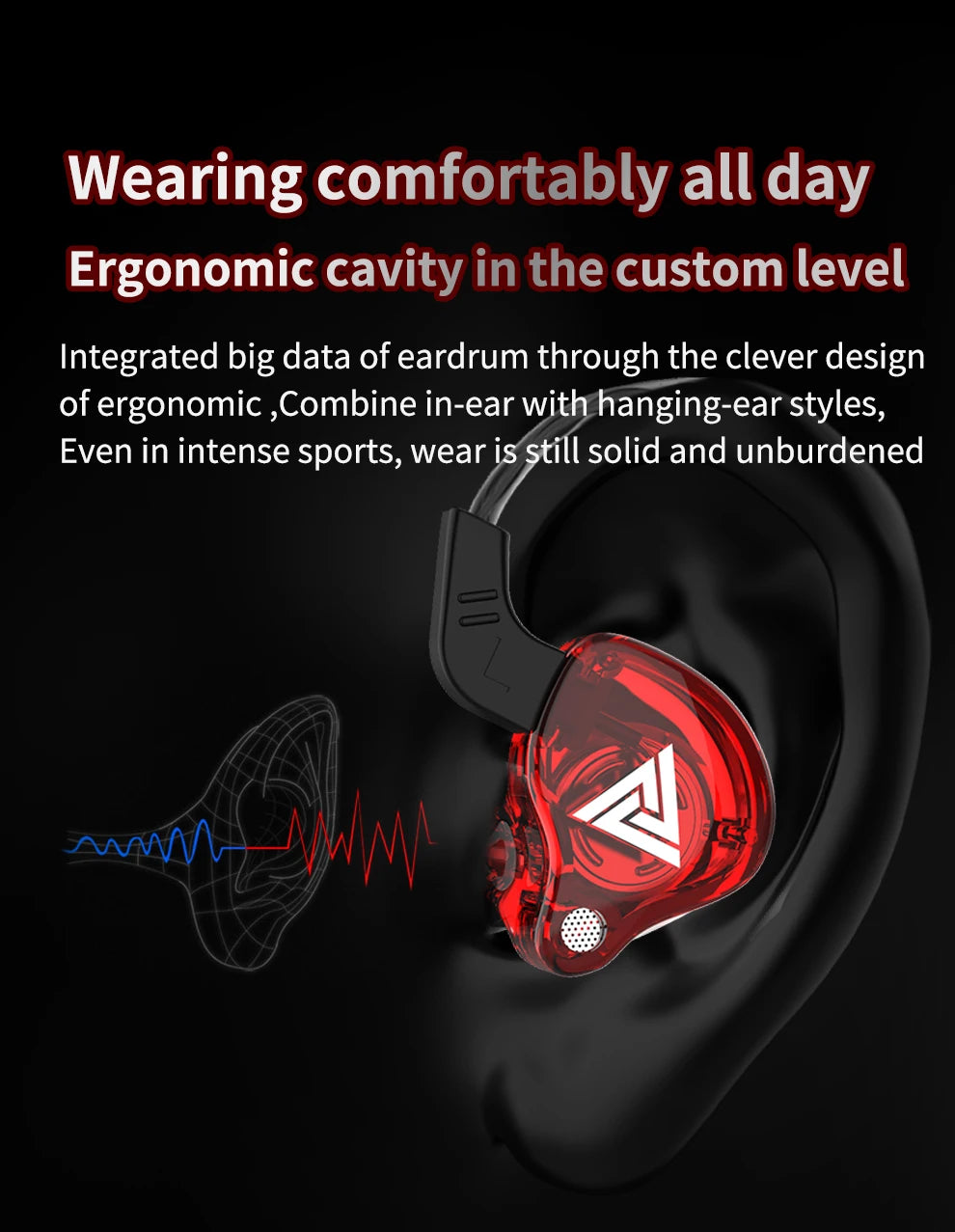 Original QKZ AK6 In-Ear Headphones 6 Dynamic Driver Unit Earphones with Microphone Stereo Sports HiFi Subwoofer Headset Monitor Earbuds