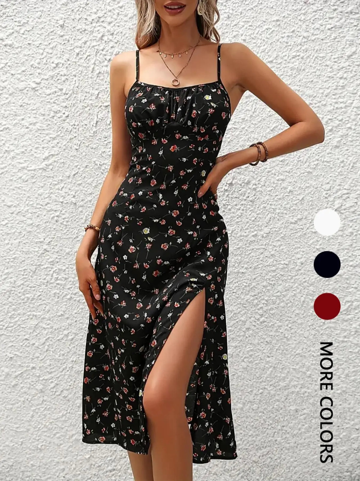 Damen-Kleid mit Blumendruck, asymmetrischem Saum, langes Kleid im böhmischen Stil, ärmelloses Midikleid für den täglichen Gebrauch, Strandurlaub