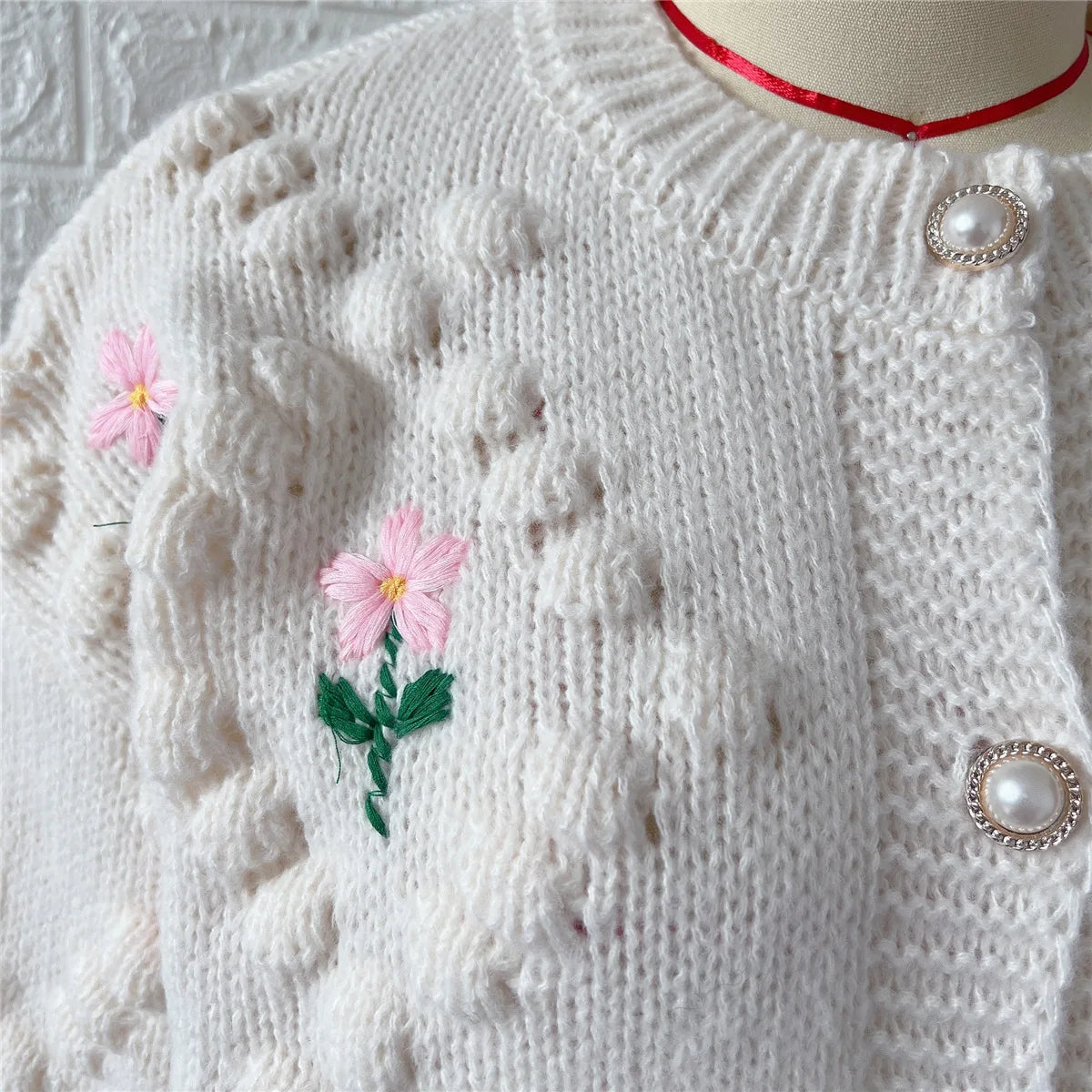 Frauen Herbst Damen Kleidung Oberbekleidung Lose einreiher Strickjacke Pullover Mit Stilvollen Verzierten Knöpfen Ropa Mujer