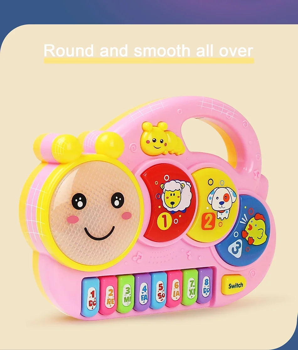 Baby-Musikspielzeug mit Tierklang, Kinder-Klaviertastatur, elektrisches blinkendes Musikinstrument, frühes Lernspielzeug für Kinder