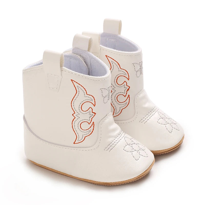 Winterstiefel für Babys, Jungen und Mädchen, 0–12 Monate, Western-Denim, Lauflernschuhe, warm, lässig, modisch