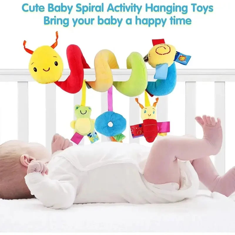 Autositzspielzeug für Babys, Spiral-Aktivitätsspielzeug, hängende Rassel, Plüschspielzeug zum Aufhängen am Kinderwagen, sensorisches Spielzeug für Neugeborene, Geschenk für Neugeborene