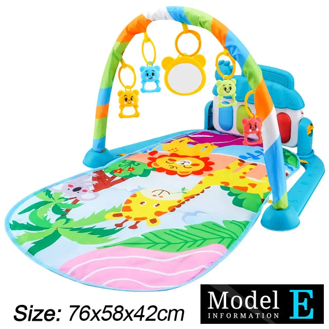 Baby Fitness Stand Music Play Gym Activity Toy Newborn Piano Crawling Blanket Pedal Play Pad Early Education 0-36 Months Gifts