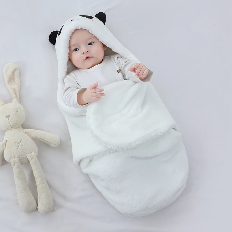 Weiche Baby-Schlafsäcke, warm, für Herbst und Winter, Wickeldecken für Neugeborene, CartoonCocoon für Babys, Flanell-Baby-Schlafsack, 0–9 Monate
