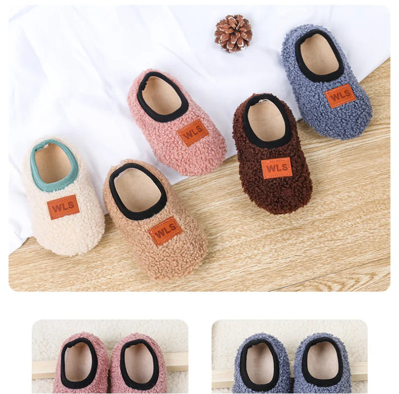 Herbst Winter Baby Hausschuhe Kleinkind Plüsch Boden Socke Schuhe Junge Mädchen Kinder Weiche Anti-slip Wanderschuhe Indoor Hause kinder Schuhe