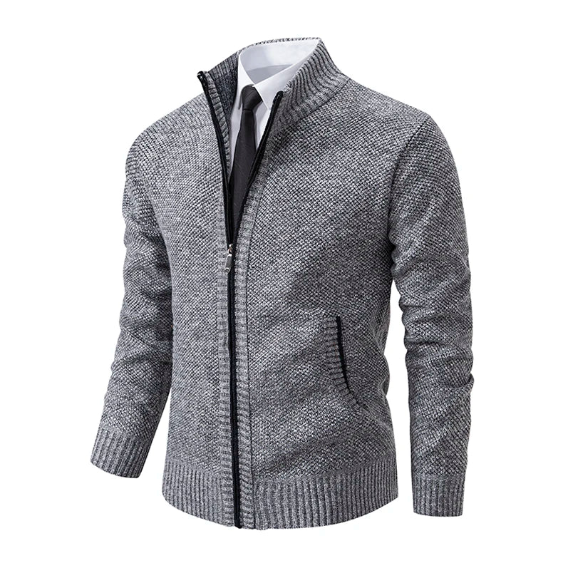 Herbst Und Winter New Jersey männer Casual Sport Mantel Einfarbig Stehkragen Wullover Greifen Fleece Warm Zipper Strickjacke