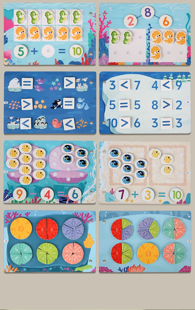 Neue Montessori-Szenenaufkleber für Kinder, DIY-Hand-on-Puzzle, wiederverwendbare Bücher, Cartoon-Lernkognitionsspielzeug für Kinder, Geschenk