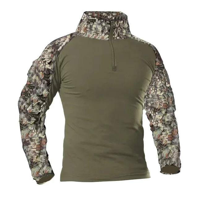 Outdoor Taktische Wandern T-Shirts Männer Kampf Militär Armee CP Camouflage Langarm Jagd Klettern Hemd Baumwolle Sport Kleidung