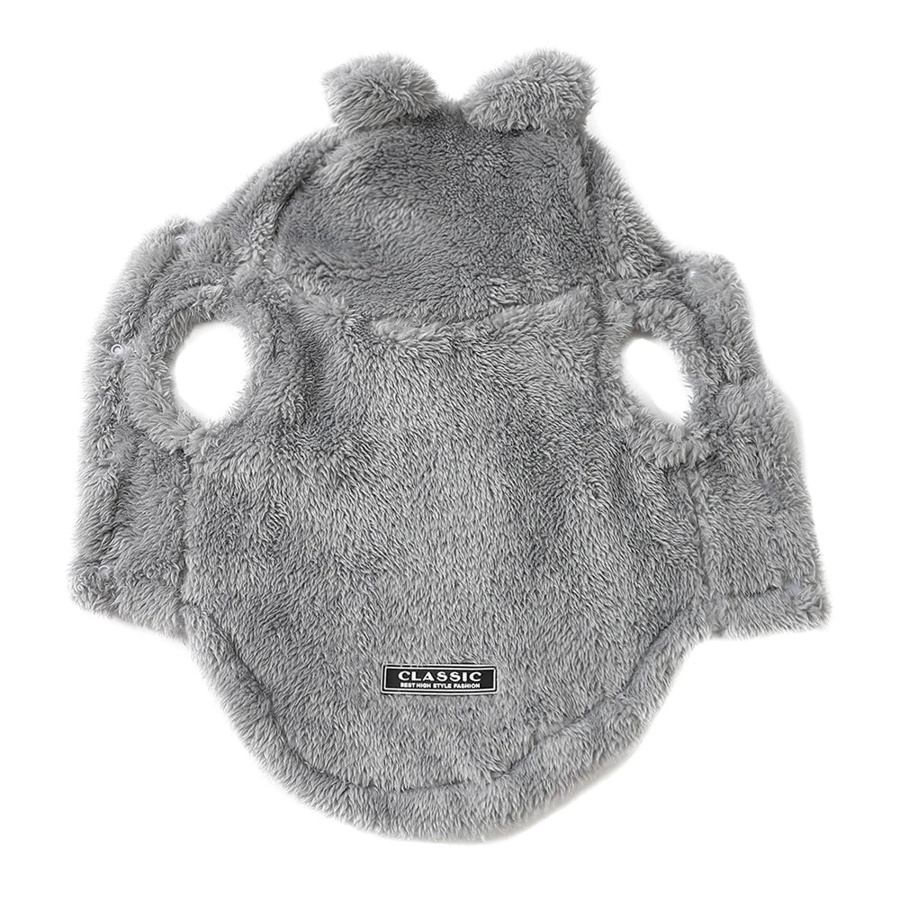 Weiche Fleece-Haustier-Hundekleidung, süßer Kapuzenmantel für kleine und mittelgroße Hunde, Katzen, Herbst-Winter-Welpen-Kapuzenjacke, Pullover, Mops-Bekleidung