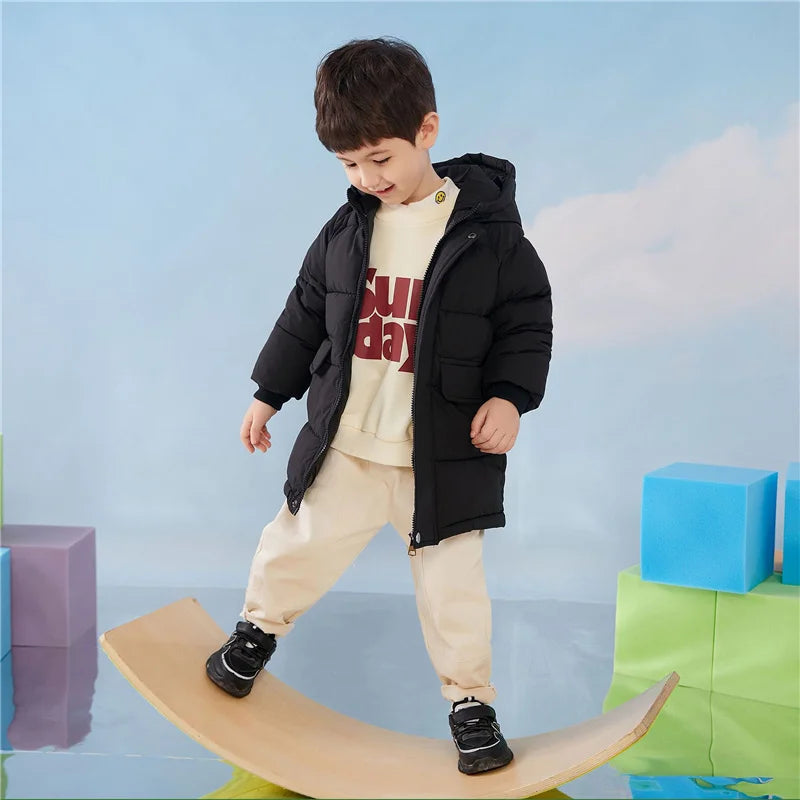 Kinder Warme Daunen Lange Oberbekleidung Winter Herbst Teen Verdicken Baumwolle Kleidung Jungen Mädchen Gepolsterte Parka Mäntel Teen Jacken 3-10 jahre