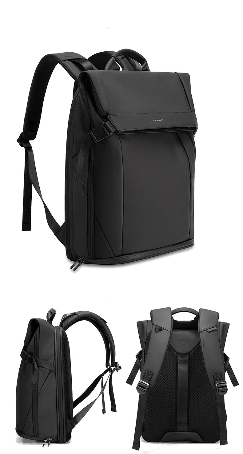 Bange Herren-Mode-Rucksack, 15,6 Zoll, multifunktionaler wasserdichter Rucksack, tägliche Reisetasche, lässiger Schulrucksack mit Schnalle