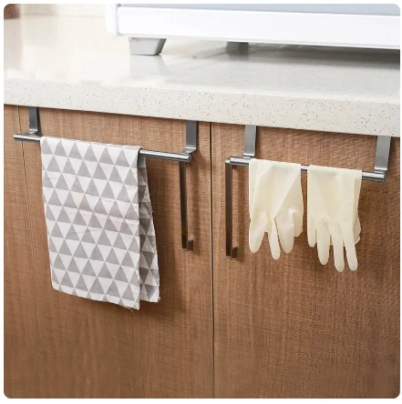 Over-the-Door Towel Rack, Stainless Steel Towel Bar, Storage Organizer for Bathroom, Kitchen, Cabinet Door, Hanging Towel Holder