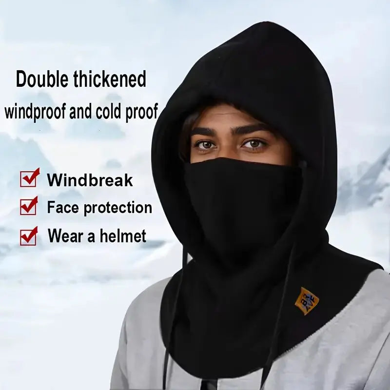 Winter-Wärmemütze mit Maske und Nackenwärmer 3-in-1 Winddichte Sturmhaube für Männer und Frauen Maskierte Mütze für Radfahren und Kälteschutz