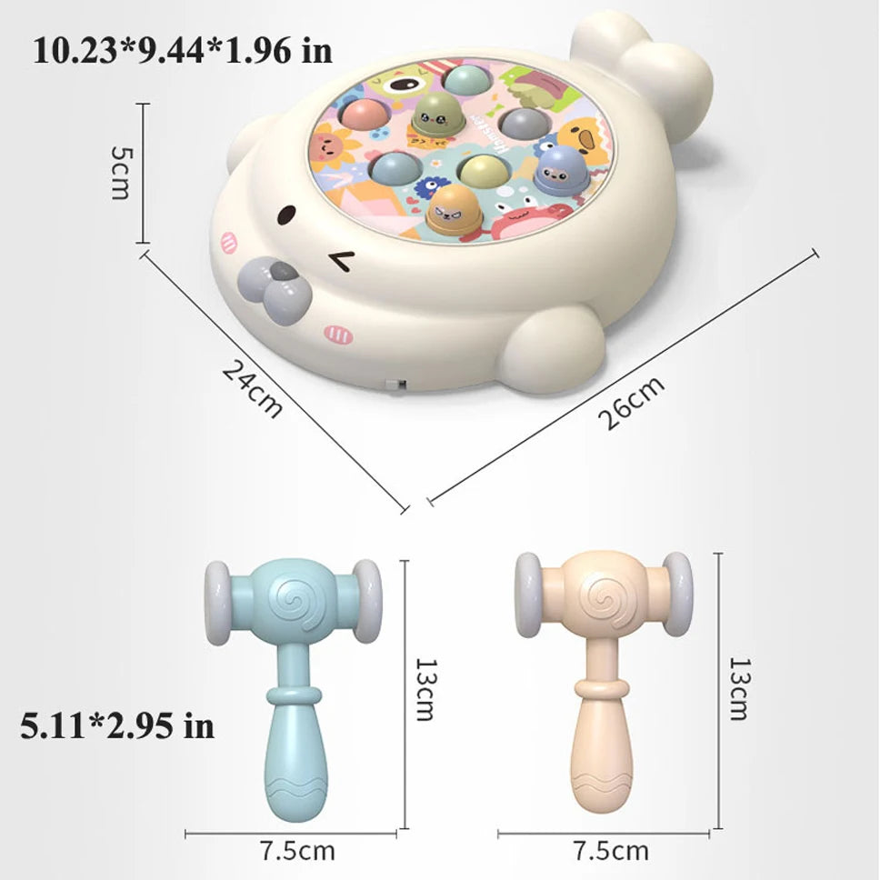Ente/Frosch/Schwein Baby Spielzeug Montessori Lernspiel Lernpuzzle Geschenk für 12–24 Monate Kleinkind Junge/Mädchen mit Hammer