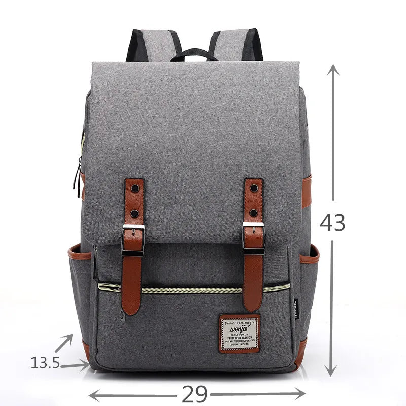 Teens Vintage Canvas Laptop Backpack