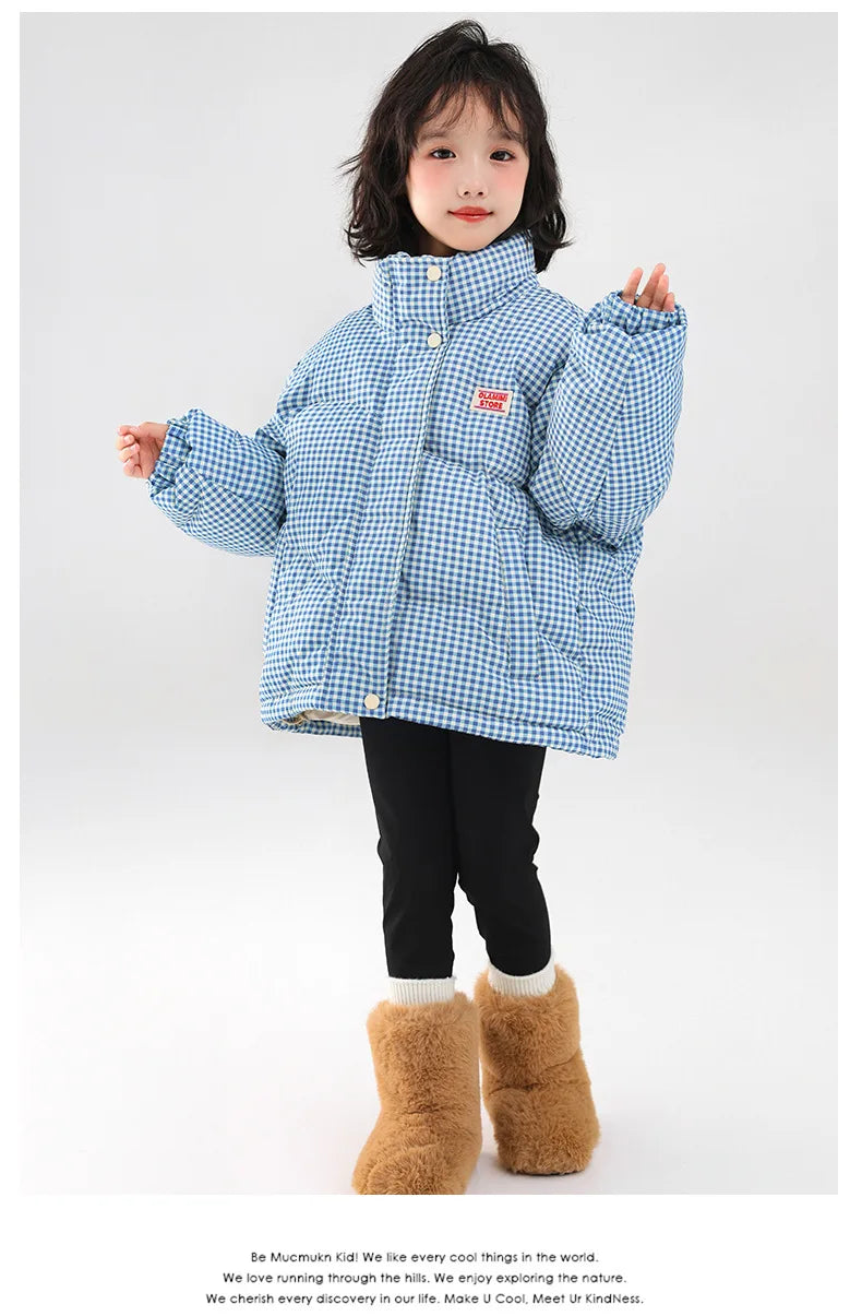 Kinder Verdicken Mantel Mädchen Warme Parka Winter Baumwolle Gefütterte Jacken Herbst Kinder Lange-sleeve Oberbekleidung Teen Zipper Tops 5-14Y
