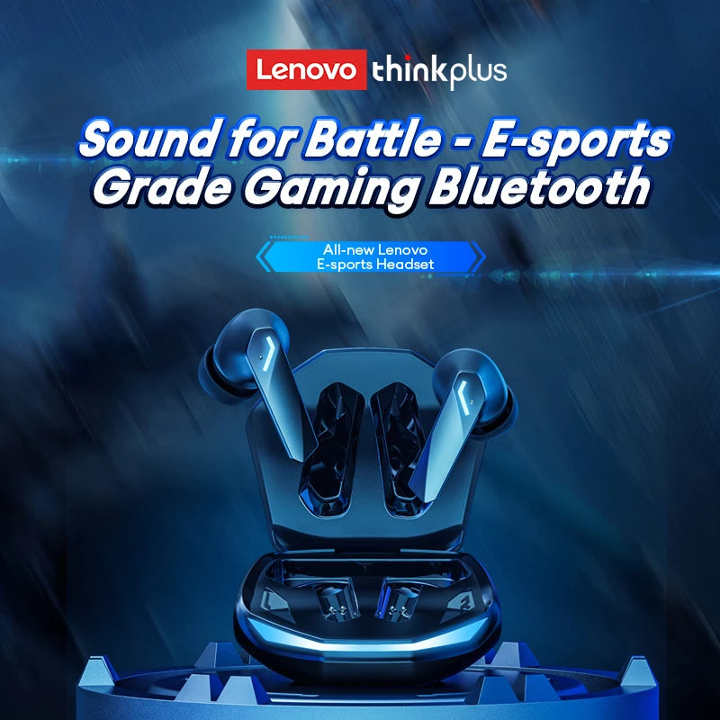 Original Lenovo GM2 Pro TWS Bluetooth 5.3 Kopfhörer Dual Modi Musik Spiel Ohrhörer HD Anrufe mit integrierten 2 Mikrofone Sport Kopfhörer