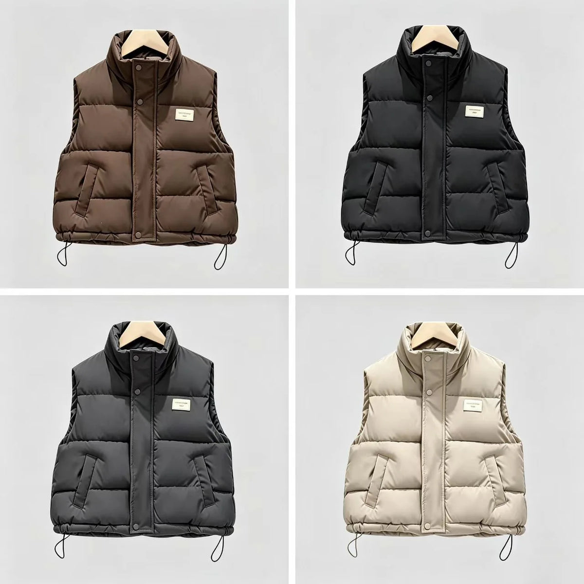 Weste für Teenager, Jungen und Mädchen, Frühling und Herbst, einfarbig, dick, warmhaltend, Stehkragen, für Kinder von 4-14 Jahren, Winter-Baumwoll-Daunenjacke