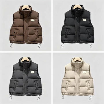 Weste für Teenager, Jungen und Mädchen, Frühling und Herbst, einfarbig, dick, warmhaltend, Stehkragen, für Kinder von 4-14 Jahren, Winter-Baumwoll-Daunenjacke