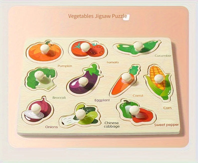 Montessori Früherziehung Geometrie Anfänger Puzzle Board, handgehaltene Puzzle Entwicklung mit festem Board, Puzzle Block Form passend