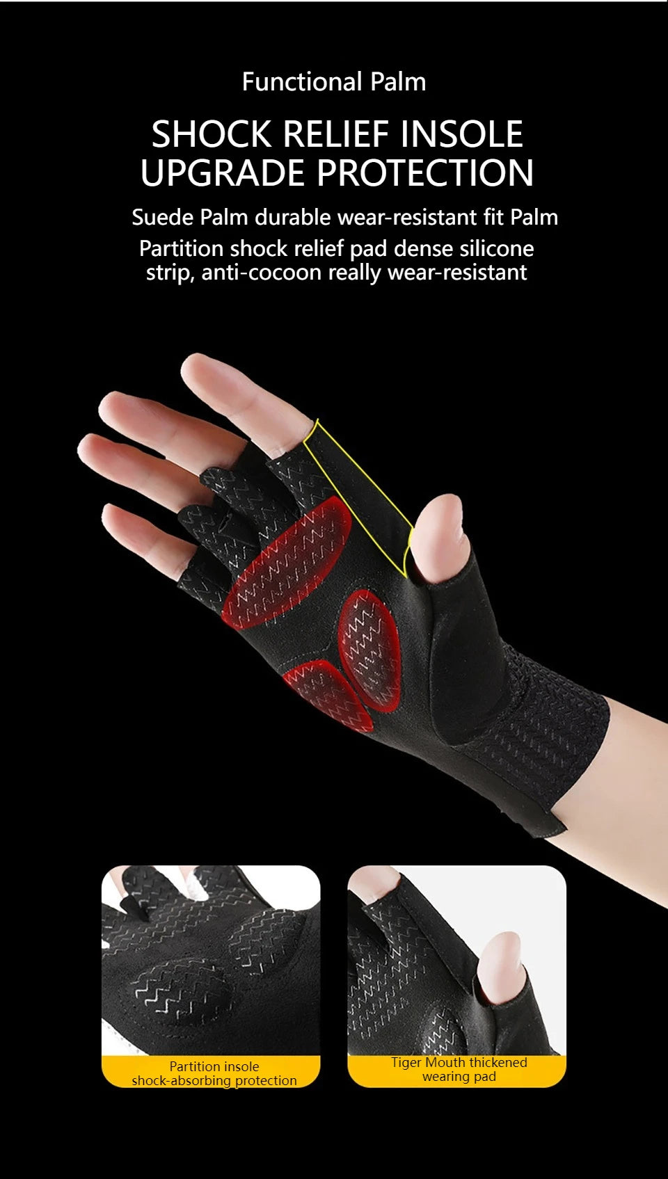 Sommerliche Atmungsaktive Halbfinger-Fahrradhandschuhe Ultraleichte Rennrad-Handschuhe mit Rutschfester Silikonpolsterung Kühlende Sportausrüstung