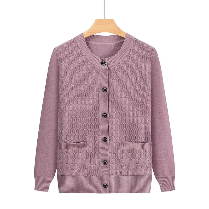Mode Oma Gestrickte Strickjacke Herbst Winter Neue frauen Pullover Top Mittleren Alters Mutter Strickwaren Mantelatorioди Ljamentos자