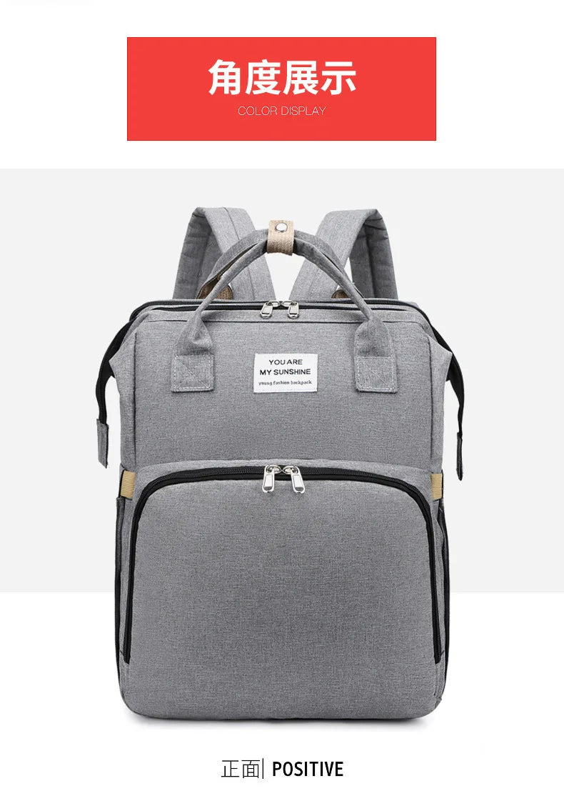 Modische Faltbare Babywiege Mutter-Kind-Tasche Große Kapazität Handtasche Flaschen- und Windelrucksack Mutter- und Mama-Tasche